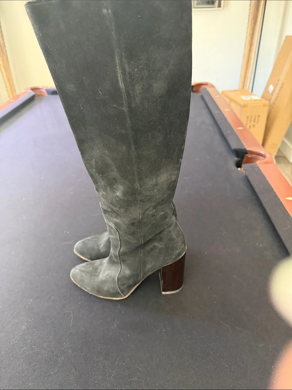 Billy Reid Black Suede Over-The-Knee Boots - Picture 2 of 7